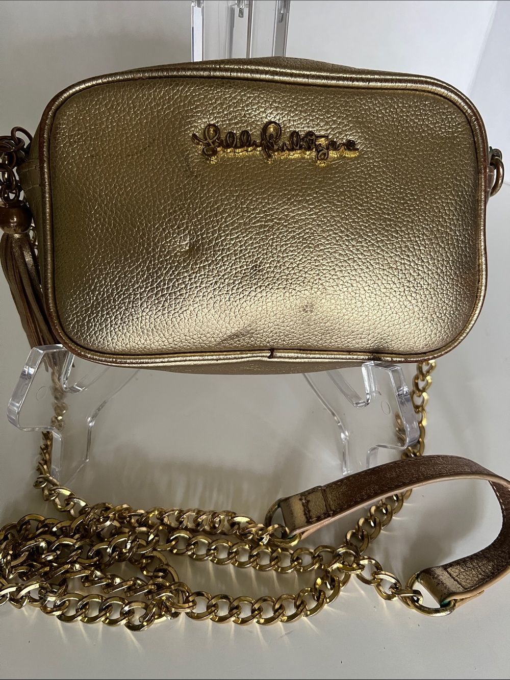 Lilly Pulitzer Metallic Gold Crossbody Bag